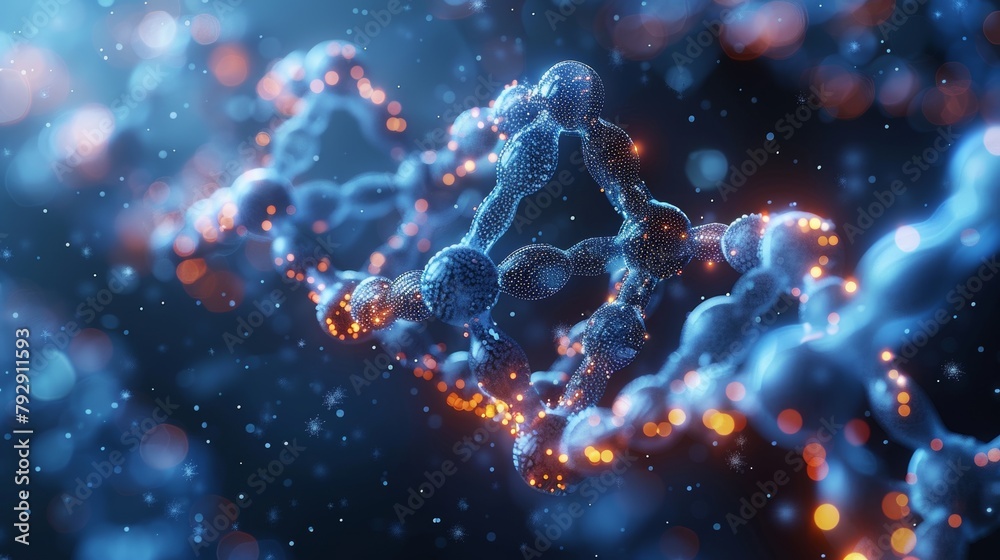 Fototapete Concept of biotechnology, combining electronic patterning and molecule structure