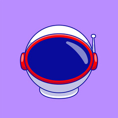 Astronaut Helmet Cartoon Vector Icons Illustration. Flat Cartoon Concept. Suitable for any creative project.