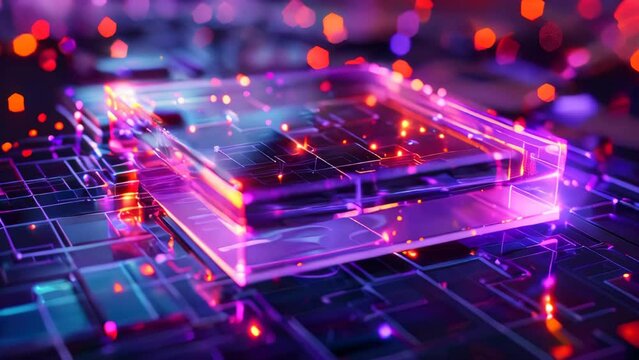 Abstract generic technology purple animation