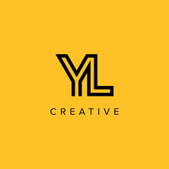 Alphabet Letters YL LY Creative Luxury Logo Initial Based Monogram Icon Vector Elements.
