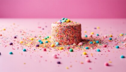 'pink sprinkles cake colorful background bakery decoration confetti sprinkle flat lay placer food abstract abundance anniversary baking birthday candy carnival celebrate cha' - Powered by Adobe
