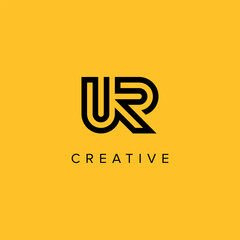 Alphabet Letters UR RU Creative Luxury Logo Initial Based Monogram Icon Vector Elements.