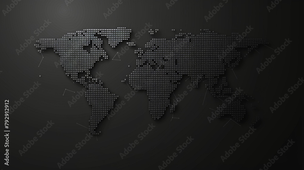 Poster conceptual modern of dotted world map in futuristic style