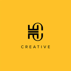 Alphabet Letters HC CH Creative Luxury Logo Initial Based Monogram Icon Vector Elements.