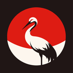 crane animal Logo Template.	
