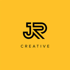 Alphabet Letters JR RJ Creative Luxury Logo Initial Based Monogram Icon Vector Elements
