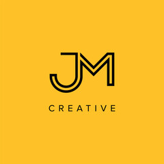 Alphabet Letters JM MJ Creative Luxury Logo Initial Based Monogram Icon Vector Elements.