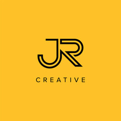 Alphabet Letters JR RJ Creative Luxury Logo Initial Based Monogram Icon Vector Elements