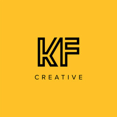Alphabet Letters KF FK Creative Luxury Logo Initial Based Monogram Icon Vector Elements.