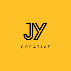 Alphabet Letters JY YJ Creative Luxury Logo Initial Based Monogram Icon Vector Elements.