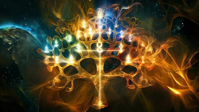 A fantasy visualization of the Tree of mystical Kabbalah