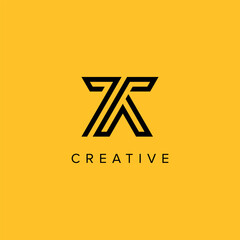Alphabet Letters TA AT Creative Luxury Logo Initial Based Monogram Icon Vector Elements.