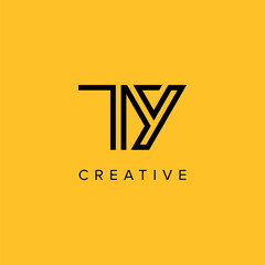 Alphabet Letters TY YT Creative Luxury Logo Initial Based Monogram Icon Vector Elements.