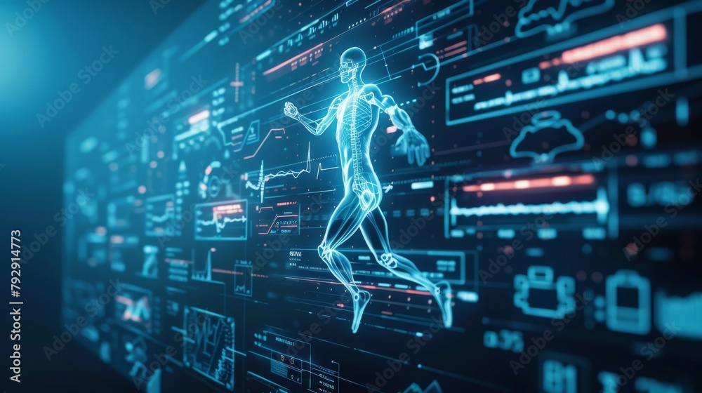 Poster an interface for medical analysis with a running man concept in sport science technology