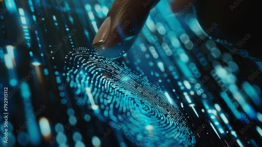 Leinwandbilder using fingerprint scanning for security access biometrics identification within a business technolog