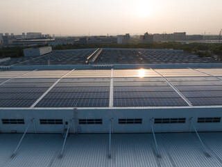 view of solar power panels on roof