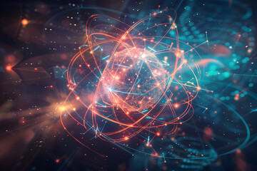 Obraz na płótnie Canvas Artistic Exploration and Visualization of Quantum Mechanics Techniques