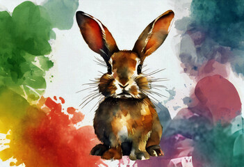 'rabbit Vector bunny easter Clip image art Watercolor drawn illustration hand Fairy Baby Cartoon Child Poster Animal Paint Invitation Wallpaper KidEaster Bunny Watercolor Fairy Baby Art Illustration'