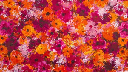 Vibrant Floral Explosion: Bold Colors and Abstract Flower Patterns
