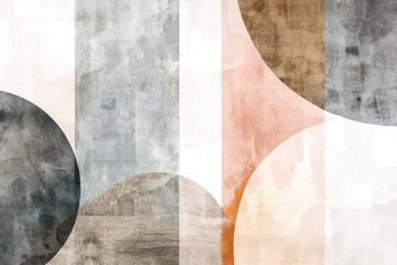 Geometric Creative minimalist hand painted Abstract art background, watercolor drawing in a minimalist style, geometric, clear simple shapes, neutral colors 