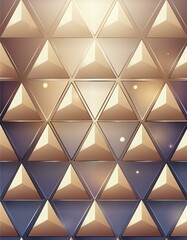 Design a luxurious abstract geometric background featuring a pattern of golden triangles with a glossy finish