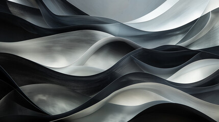 Abstract  grey and black waves background