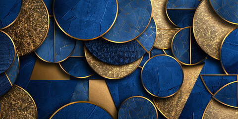 Luxurious blue and gold background Geometric