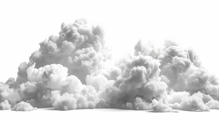 Isolated white clouds. Cloud cutouts