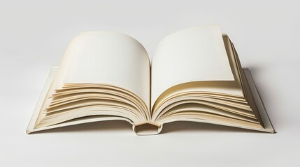 White background with a blank book in front
