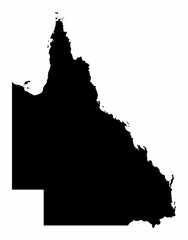 Queensland silhouette map - obrazy, fototapety, plakaty