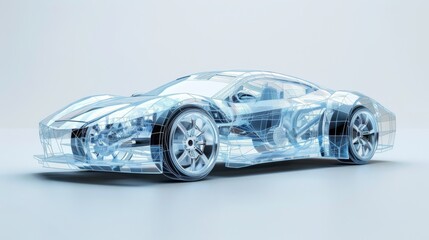 3D graphic of a transparent car