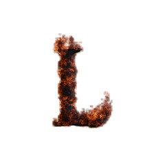 Fire 3D Alphabet PNG Letters