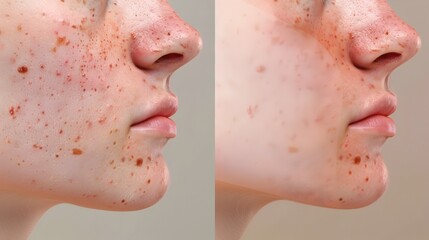 Renewed Radiance: A Close-Up of Skin Transformation after Skincare Treatment