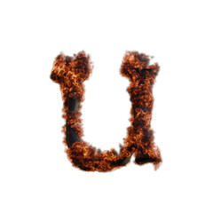 Fire 3D Alphabet PNG Letters