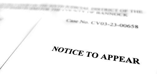Court Filing Legal Document Notice to Appear in Court - 792938559