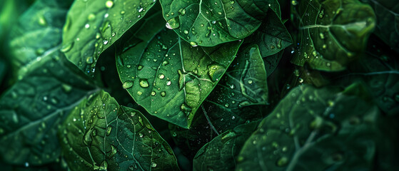 green leave background with green color grading