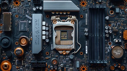 Fototapeta premium Craft a photographic essay detailing the disassembly of a graphic card.