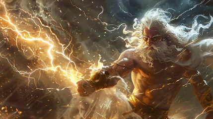 Zeus god of ancient Greek mythology. God of thunder