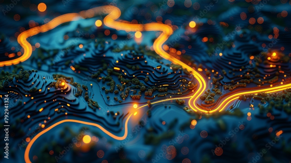 Aufkleber for decoration or infographics, this gps map can be customized with an editable path