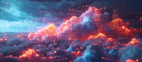Cybernetic Cloud City - obrazy, fototapety, plakaty