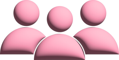 3D人物ピクトグラム　グループ集団　アイコン　シルエット
