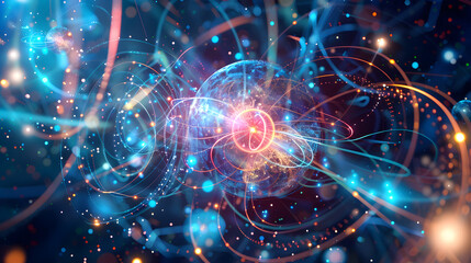 Abstract Representation of Quantum Mechanics: Interconnected Web of Subatomic Particles in Cosmic Universe