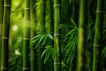 Tranquil bamboo grove with swaying stalks creating a soothing symphony.