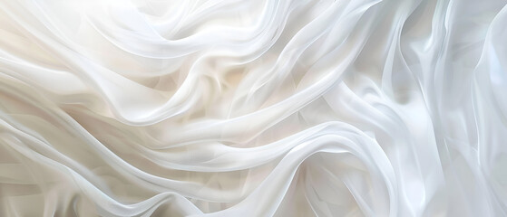 Exquisite close up of delectable creamy vanilla yogurt with a perfectly white background ,Smooth elegant golden silk or satin luxury cloth texture
