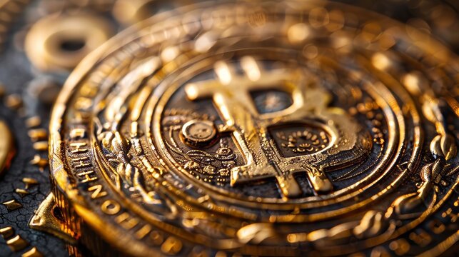 The golden Libra coin is a symbol of cryptocurrency technology