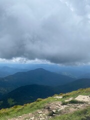 clouds over the mountains