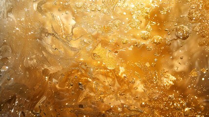 wallpaper textura dorada simulando agua y líquido plantilla para diseño burbujas cayendo de arriba efecto brillante y vibrante artístico