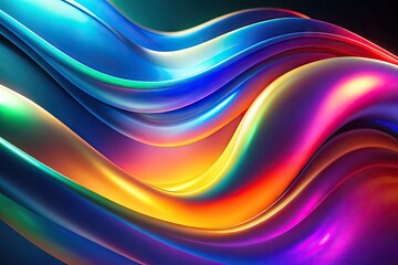 Abstract illustration wallpaper with neon lights and colors. Generative AI