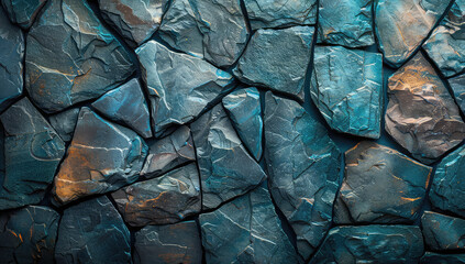  A high-resolution texture of a dark blue rock, resembling the surface of an ocean cave wall. Created with Ai