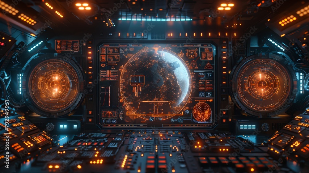 Poster a graphic depicting the interface between the space shuttle and digital technology